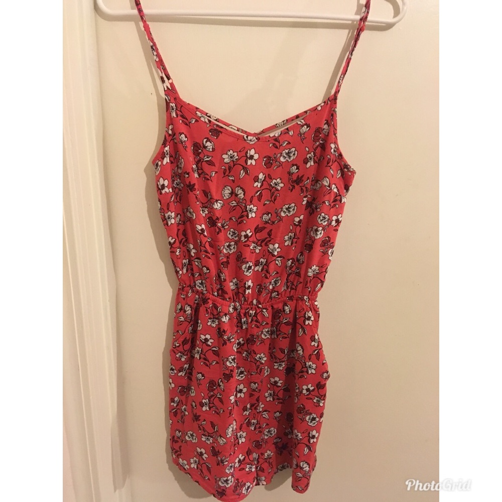 Orange Floral Romper